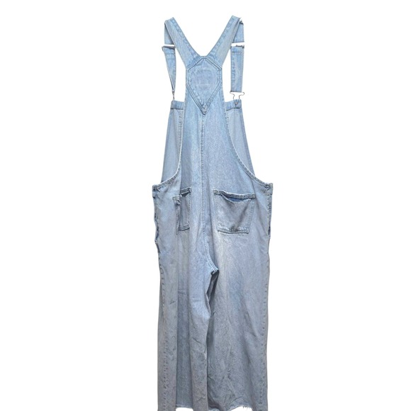 Juicy Couture Denim Overalls 1X Light Wash Wide Leg Y2K‎ Jumpsuit Romper - Picture 2 of 11